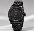 Seiko Mod Datejust Black Automatic avec bracelet noir